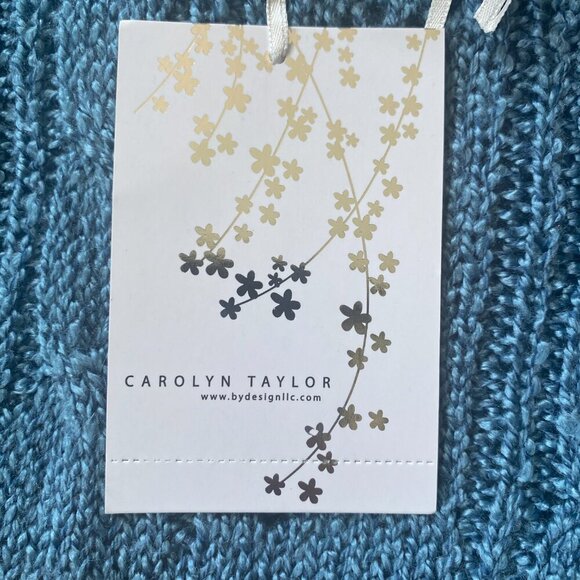 Carolyn Taylor women's large pullover blue long sleeve scoop neck sweater top - Picture 9 of 10